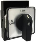 16-125A DISCONNECT SWITCH - FRONT MOUNTING WITH SILVER LEGEND AND BLACK HANDLE